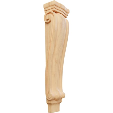 Ekena Millwork 6 3/4"W x 4 1/4"D x 27 1/2"H Extra Large Traditional Pilaster Corbel, Red Oak CORW07X04X27PTRO